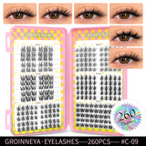 GROINNEYA Eyelashes Clusters 320 pcs Natural Eyelash extension Cluster Lashes Volume Mixed Tray Lashes Cluster Natural Lashes