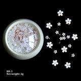 White Acrylic Flower Nail Art Decorations Mixed Size Rhinestones Red Blue Gem Manicure Tools Accessories DIY Nails Design 5g