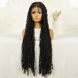 Red Box Braids Full Lace Wig | 36 Inches | Crochet Braids | Knotless | Kanekalon