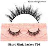 FOXESJI Real Mink Fluffy Short Eye Lashes Extension Wispy Soft Natural Short False Eyelashes Daily wear Full Strip Lashes Makeup