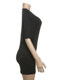 Nibber o-Neck Sexy Backless Mini Dress Women Y2K Solid Trend Style Half Sleeve Spicy Girls Street Midnight Fashion Slim Outfits