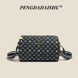 Alphabet Print Shoulder Bag For Women Rectangular Polyester Crossbody With Interior Slot Pocket