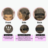 Boho Box Braided Wig with Curly Hair | Goddess Locs Accents | Full Lace Brown Braids Wig | Bohemian Box Braid Wig