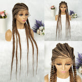 36" Blonde Knotless Box & Cornrow Braids Wig | Lace Front