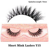 FOXESJI Real Mink Fluffy Short Eye Lashes Extension Wispy Soft Natural Short False Eyelashes Daily wear Full Strip Lashes Makeup