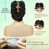 Knotless Cornrow Twist Full Lace Front Wig | Crochet Braids | Transparent Lace | Black Women