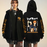 🏐 Haikyuu!! Karasuno High School Zip-Up Hoodie – Unisex Anime Streetwear