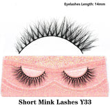 FOXESJI Real Mink Fluffy Short Eye Lashes Extension Wispy Soft Natural Short False Eyelashes Daily wear Full Strip Lashes Makeup