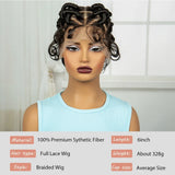 Ginger Orange Bantu Knotless Braids Wig | Full Lace | Baby Hair