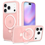 Luxury For Magsafe Fold Stand Magnetic Phone Case For iPhone 17 Air 16 15 Pro Max 16E 14 Plus 13 12 Frosted Translucent Cover