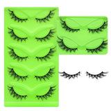 DINGSEN 5 Pairs Cat Eyelashes Fluffy Cat Lashes Fake Eyelash Wispy Natural Look long Mink Eyelashes Strip Lashes Cat Eye Lashes