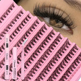 Eyelash Cluster DIY Eyelash Extension Kit with Tweezers Bond and Seal Reusable Single Eyelashes Festival Gift Eye Makeup