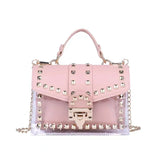 Brand Women's Studded Graffiti Crossbody Bags | Fashion Shoulder Bag for Ladies (Luxury Designer PVC Handbags & Messenger Satchel)