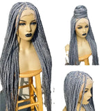 Ready-to-Ship 28" Center Part Box Braids Wig | 13x4 Lace Front | Middle Part | Kanekalon