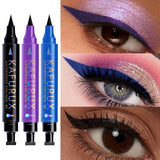 3 Color 2 IN 1 Seal Stamp Eyeliner Pen Waterproof Black Purple Blue Liquid Eye Liner Pencil Eyes Korean Makeup Gifts Cosmetic
