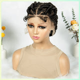 Knotless Cornrow Twist Full Lace Front Wig | Crochet Braids | Transparent Lace | Black Women