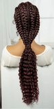 28" Blonde Knotless Cornrow Braids Wig with Curly Ends | Lace Frontal | Baby Hair