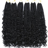 Ombre Goddess Box Braids Crochet Hair with Curly Ends | 14 Inch | 1-6 Packs