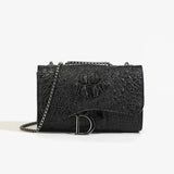 Women Sequined Chain Crossbody Bag With PU Leather - Chain Strap