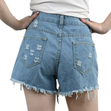 3pcs Women's High Waist Denim Shorts 2025 Summer Black Blue White Hot Pants Ripped Jeans Shorts Woman Short Trousers Streetwear