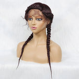 24" Dutch Cornrow Box Braid Wig | Lace Front Synthetic Wig with Baby Hair | Afro Wig for Black Women | High-Temp Fiber