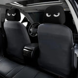 Personalized, funny, and fun car interior universal head cover, black and white head cover, car headrest, seat head cover