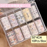 10Rolls Plaid Thousand-Bird Bow  Stars Nail Foils Transfer Paper  Nail Art Stickers  Manicure Set Decal  Nails Decoration