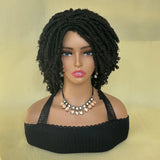 Afro Bob Faux Locs Wig | Short Dreadlock Twist Braids