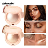 Lakerain Silken Touch Highlight Powder Smooth Texture Luminous Finish Long Lasting Makeup Waterproof Baked Highlighter Powder