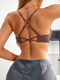 Everyday Women's cross-strap backless bra Front closure push-up bra for small breasts Seamless invisible heart-shaped cup bra