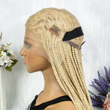 613 Blonde Box Cornrow Braided Wig | HD Full Lace Knotless Braids Wig | Synthetic Braiding Wig for Black Women