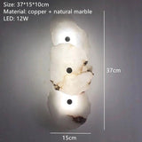 Natural Marble LED Wall Lamp Copper Luxury Novelty Lighting Sconce For Bedroom Living Dining Room Wall Decor Modern Art Design