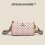 Alphabet Print Shoulder Bag For Women Rectangular Polyester Crossbody With Interior Slot Pocket