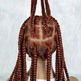 36" Ginger Cornrow & Jumbo Box Braids Wig | Full Lace | #350 Color | Knotless | KIMA Wigs