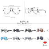 BARCUR Oversize Polarized Sunglasses for Women Trendy Double Beam Design Metal Elliptical Frame with UV400 Protection Fashionable Sun Glasses for Summer Outdoor & Daily Wear