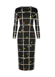 Vibrant Plaid Pleated Maxi Dress