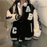 Y2K Oversized Lamb-Wool Bomber Jacket Women