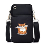 Women's Handbags Black Explosive Coffee Cat Messenger Bags | Female Cartoon Shoulder Bag Purse (Fashion Mobile Phone Crossbody Bags)