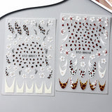 Cheetah French Nails Stickers Flowers Leopard Self-Adhesive Decals Holographic Slider Manicure Art Supplies And Decorations