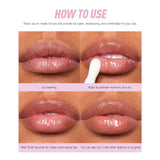 Glitter Plumping Lip Gloss Jelly Strawberry Moisturizer Fruit Lip Oil Transparent Fullness Lip Tint Gel Soft Tube Makeup LipCare