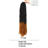 20-Inch Ombre Soft Dreadlocks Crochet Hair | Straight Synthetic Faux Locs for Black Women (Kanekalon Fiber)