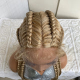 32 Inch Senegalese Twist Lace Front Wig | 4 Twist Cornrow | With Baby Hair | Synthetic Crochet Braids
