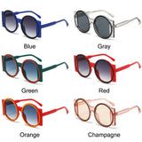 Retro Oversized Round Sunglasses UV400 Unique Gradient Sun Glasses Y2K Eyewear for Women & Men