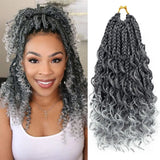 12 Inch Goddess Boho Box Braids Crochet Hair | Pre-Looped with Curl Ends