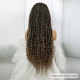 32" Boho Knotless Braided Wig | Bohemian Box Braids | Lace Front Wig with Baby Hair | Synthetic Hair