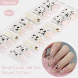 Gradient Auroras Semi Cured Gel Nail Strips Sparkly Shinning DIY Gel Polish Stickers for Nails Works with UV/LED Nail Lamps