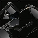SO&EI Fashion Double Bridges Square Rivets Women Sunglasses Retro Men Gradient Shades UV400 Sun Glasses