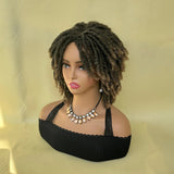 Afro Bob Faux Locs Wig | Short Dreadlock Twist Braids