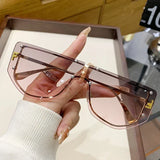 Sunglasses Integrated Frame High-end Frameless New Sunglasses Metal Polygonal Fashion Glasses 90288