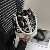 Women's Bucket Bag | PU Drawstring Shoulder and Crossbody Handbag